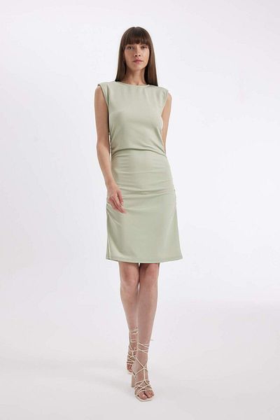 DeFacto Bodycon Bodycon Draped Crepe Sleeveless Mini Evening Dress D3770Ax24Au