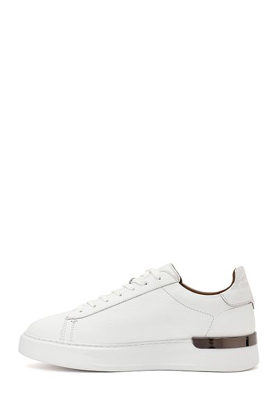 Derimod Men's White Lace-Up Thick Soled Leather Sneaker 25Wfd6107Ft