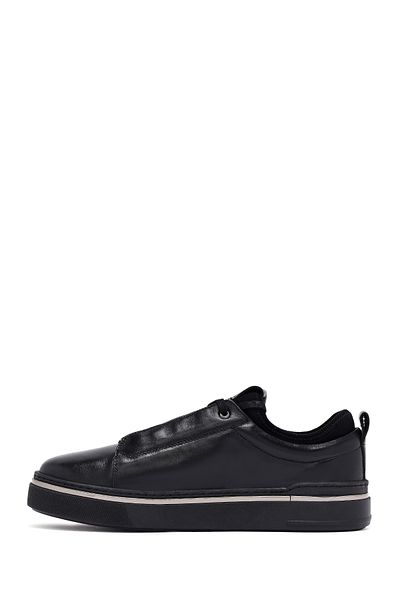 Derimod Men's Black Lace-Up Thick Sole Leather Sneaker 25Wfd655018