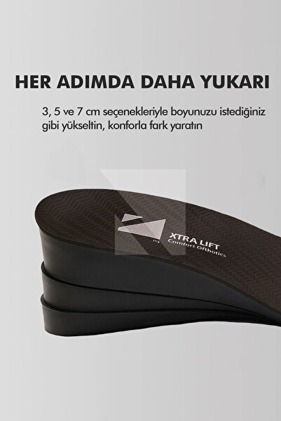 ACTIVE TEAM BU03 - 7 cm Boy Uzatıcı Tabanlık | Gizli Topuk Yükseltici Gelişmiş Özel Kademeli Unisex Boy Uzatan