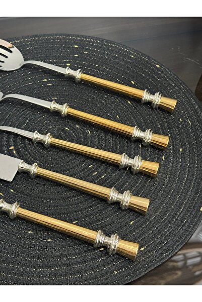 Santara Avangarde Steel Gold-silver Colored Five-Piece Premium Quality Stainless Anti-Tarnish Service Set