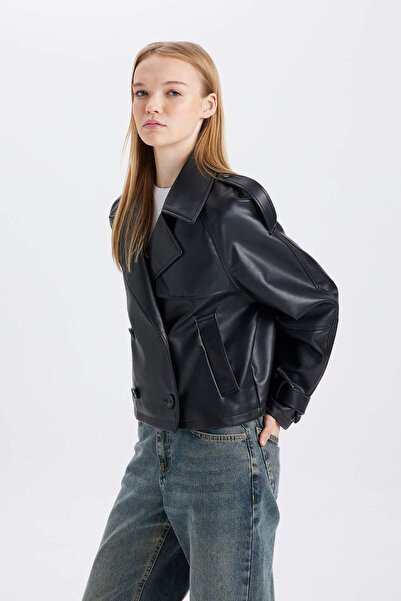 DeFacto Regular Fit Suni Deri Ceket Mont C0914ax24au