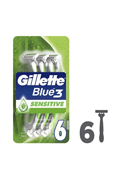 Gillette مجموعة شفرات الحلاقة الحساسة للاستعمال مرة واحدة من Blue3 مكونة من 6...