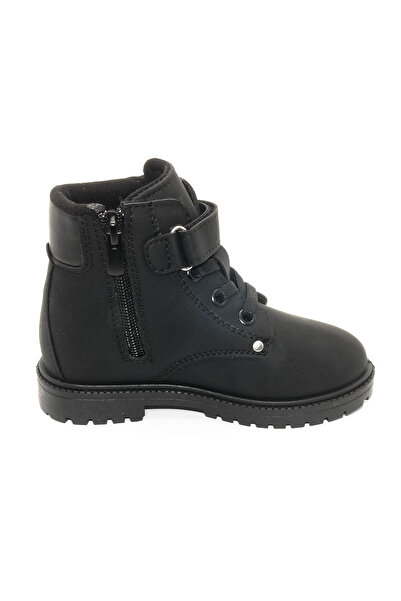 Stella Pendenza Παιδικά κοριτσίστικα και αγορίστικα μαύρα παπούτσια με φερμουάρ και κορδόνια