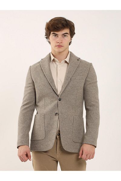 Dufy Jachetă pentru bărbați, slim fit, solidă, casual, cu guler simplu - 94248