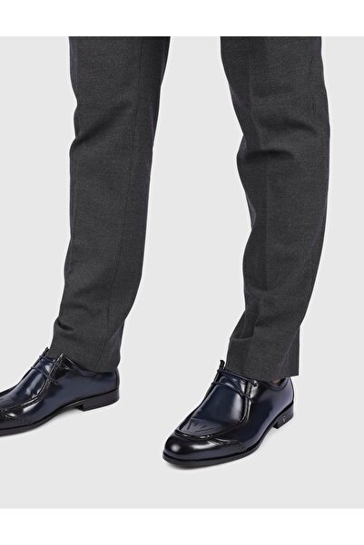 İLVİ Johan Genuine Leather Men's Navy Blue Classic Shoes