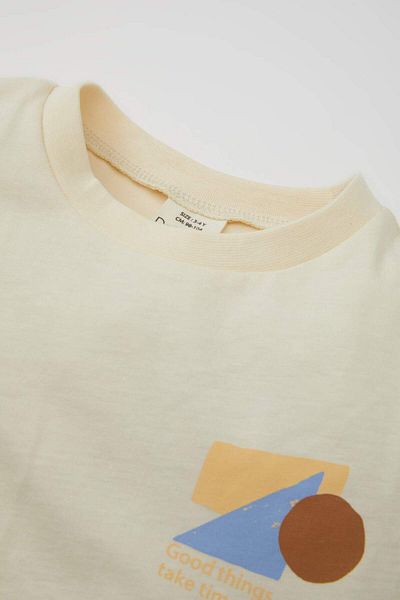 DeFacto Baby Boy Crew Neck Printed Short Sleeve T-Shirt D3870A524Sm