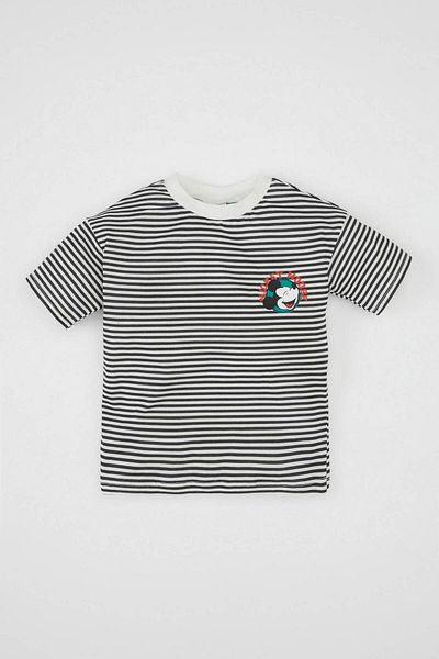 DeFacto Baby Boy Disney Mickey & Minnie Crew Neck Striped Short Sleeve T-Shirt D1482A524Sm