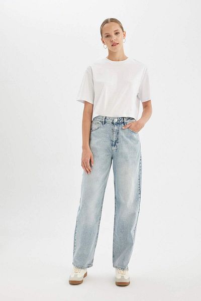 DeFacto Baggy Fit High Waist Long Jean Pants D3896Ax24Hs