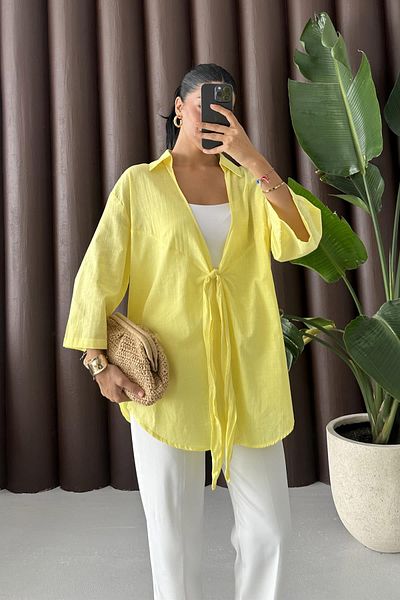 İstangül Butik Cămașă Pareo oversize cu șireturi Luna Breeze