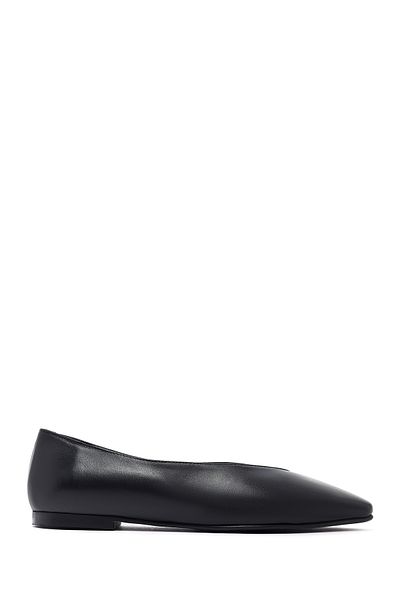 Derimod Women's Black Leather Ballerinas 25Afd184518