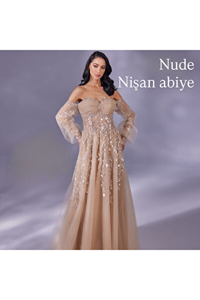 MODA Nude işleme nişan abiye