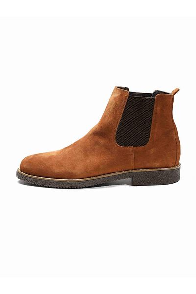 Dufy Bitter Brown Men's Suede Flat Boots - 92263