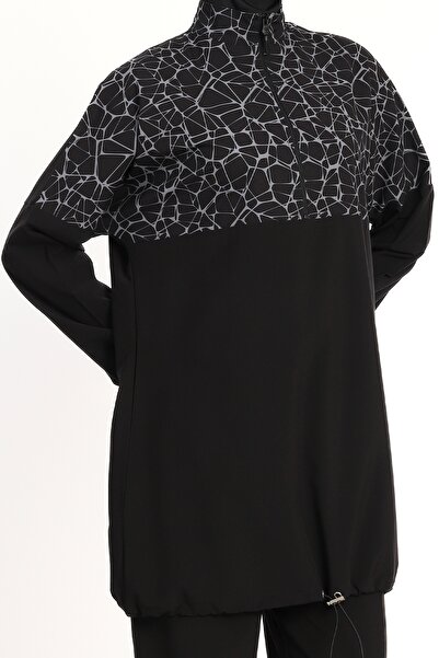 InStyle Σπειροειδές μοτίβο 4 τεμαχίων μαύρο μαγιό Hijab 6226A