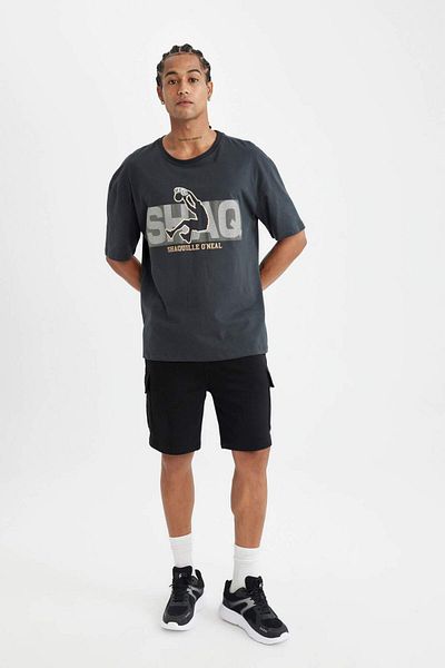 DeFacto DeFactoFit Shaquille ONeal Oversize Φαρδύ μπλουζάκι με κοντό μανίκι C6991AX24HS
