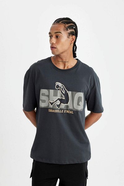 DeFacto DeFactoFit Shaquille ONeal Oversize Φαρδύ μπλουζάκι με κοντό μανίκι C6991AX24HS