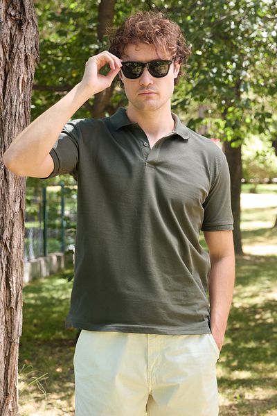 Fulla Moda Μπλουζάκι Basic Polo Neck με μισό κουμπί