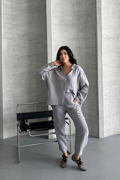 İstangül Butik Set dublu supradimensionat din țesătură de muselină Coastal Muse