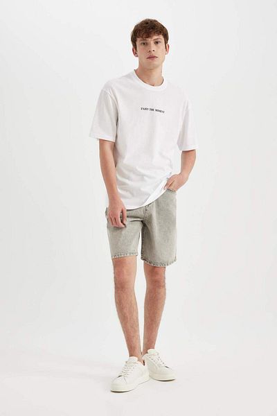 DeFacto Pantaloni scurți Bermuda din bumbac 100% drept D3879AX24SM
