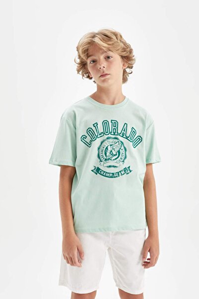 DeFacto Chlapecké tričko s krátkým rukávem a výstřihem D2248A824HS