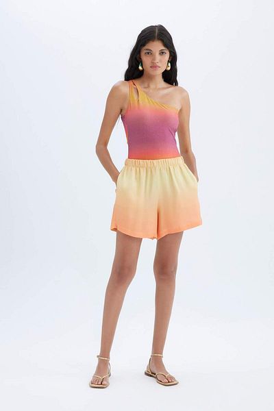 DeFacto Pantaloni scurți din satin cu talie înaltă - picior scurt C9289AX24SM