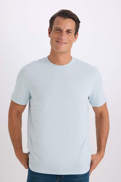DeFacto 100% bumbac Tricou cu mânecă scurtă, cu decolteu, cu croiala normală, simplu, V7699AZ24SP