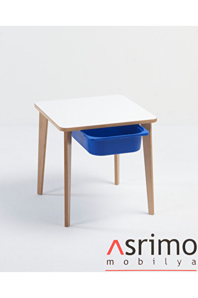 Asrimo mobilya Yaz Sil Yüzeyli Çocuk Aktivite Masası - Kare - Sepetli
