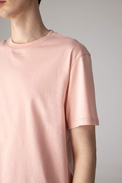 DeFacto 100% βαμβακερό νέο μπλουζάκι με κανονική εφαρμογή με λαιμόκοψη Basic μονόχρωμο κοντομάνικο μπλουζάκι V7699AZ24SP