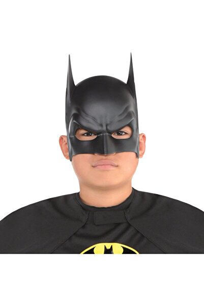 Mustran قناع باتمان مرن من الخلف للأطفال باللون الأسود مقاس 20 × 14 سم