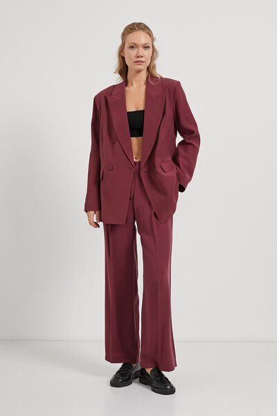 Arma Life Women's Premium Casual Oversize Burgundy Blazer Jacket