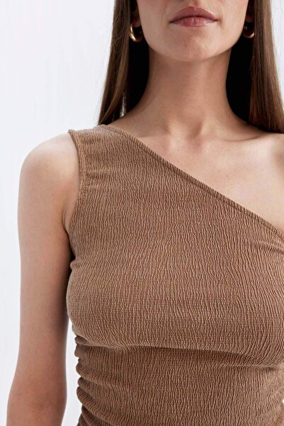 DeFacto Slim Fit Dar Kesim Tek Omuzlu Bürümcük Atlet D2913AX24HS