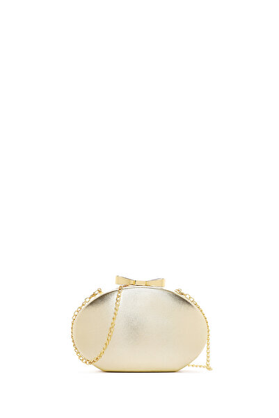 Derimod Women's Gold Long Strap Metallic Mini Clutch Bag 25Sbd297032