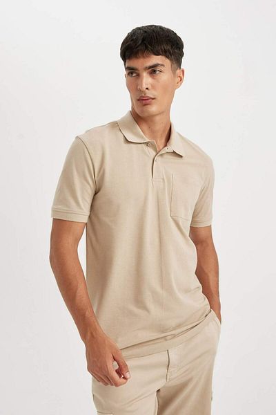 DeFacto Neues kurzärmliges Piqué-Polo-T-Shirt mit normaler Passform D4610AX24SM