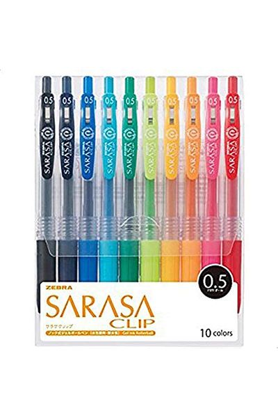 Zebra قلم جل ساراسا كليب 0.5 مم، عبوة من 10 ألوان
