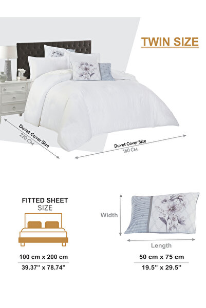 Donetella Duvet Cover Set 4-Pcs Single Size Striped Bed Set160 x 220 Cms Microfiber (Without Filler).