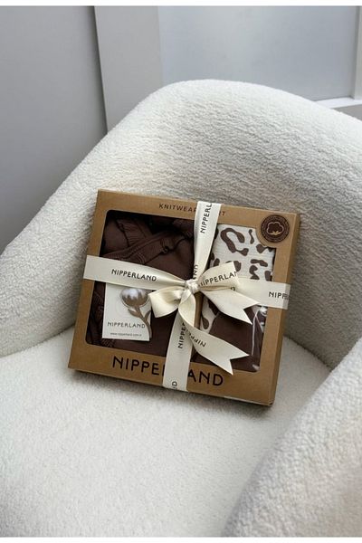Nipperland 100% Organic Cotton Baby Girl Double Breasted Ruffled 3 Piece Set 0-3 Months Knitwear