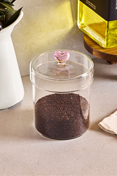 Perotti Hearts 750 ml Borosilicate Glass Jar 10X12 cm