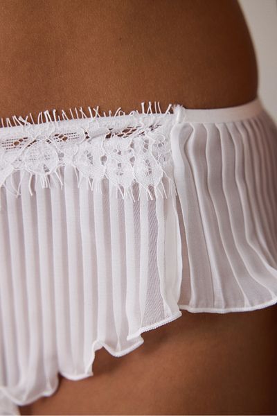 Penti Off-White Chiffon Pleated Shorts