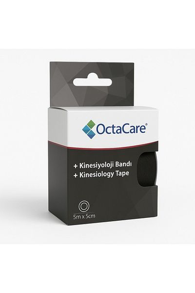 Octacare Kinesiology Tape & Kinesiologist Pain Tape Black - 5cm X 5Mt