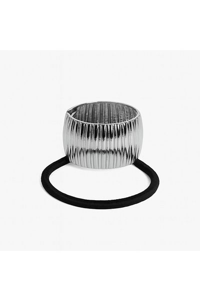 cityvision Shiny Silver Color Metal Detailed Modern Rubber Hair Clip – Elastic and Stylish Clip Model