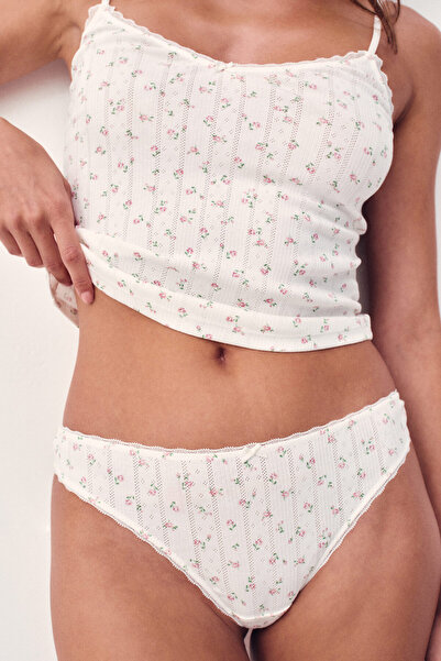 H&M 2'li Delik Desenli Thong Külot