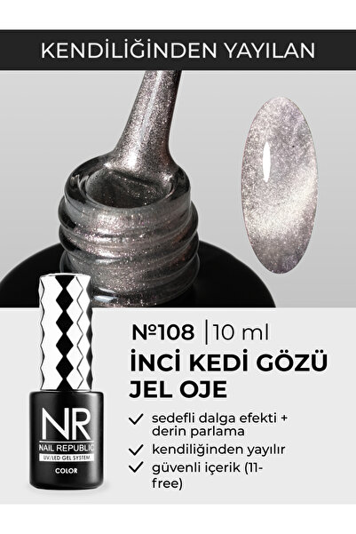 Nail Republic Kalıcı Oje Pembe PEARL CAT-108 (10 ml) – Tırnakta 3D Efekti