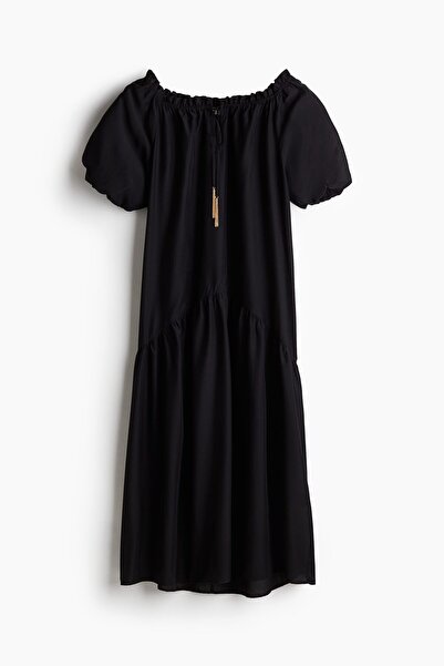 H&M Büzgü Bağı Detaylı Elbise