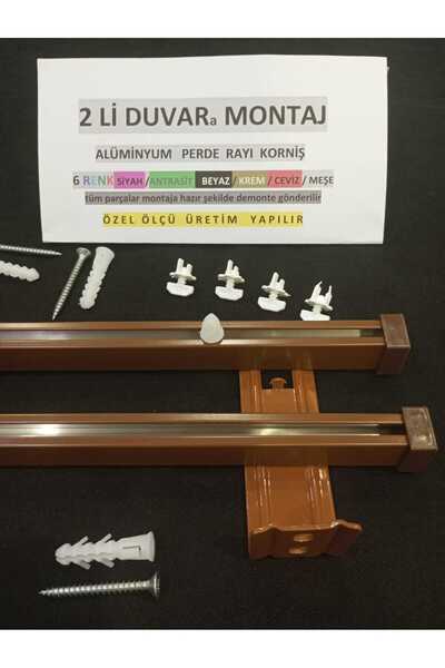 özdeğer home 175cm MONTARE PE PERETE 2 șine de perdea din aluminiu pentru cor...