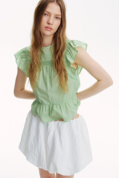 H&M Dantel Ara Parçalı ve Peplumlu Bluz