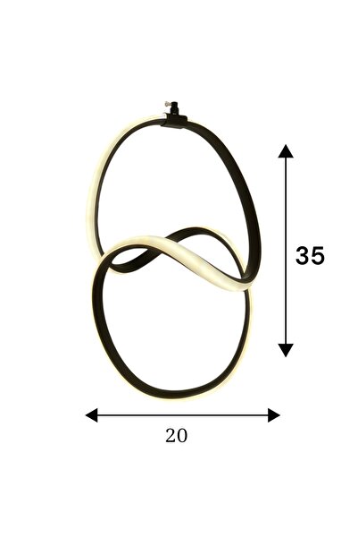 Home Büyük Badem Modeli Modern Siyah Kasa 3Renk Led(Beyaz Sarı Ve Gun Işğı