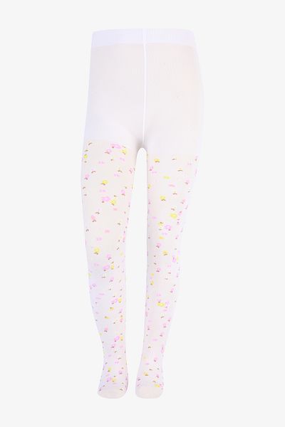 Penti Hübsche bunte weiße Blumenstrumpfhose