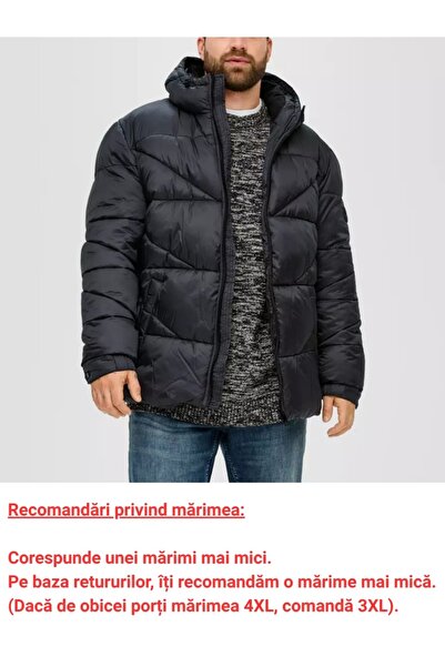 s.Oliver Men's big size quilted jacket with hood, s.Oliver Big Sizes, Black