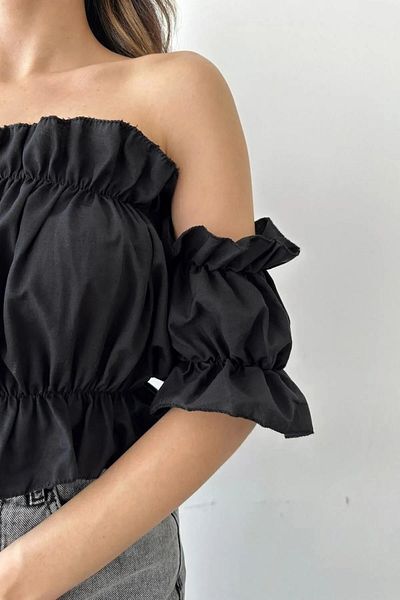 PASTELASTORE Γυναικεία μπλούζα Madonna Collar – Άνετη εφαρμογή με λεπτομέρεια από καουτσούκ