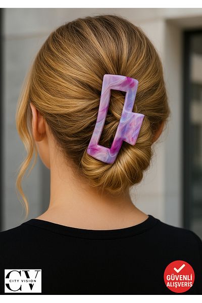cityvision Cataramă elegantă cu model de marmură violet 10 cm